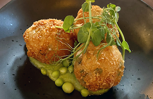 Arancini Starter at The Pottery By Night